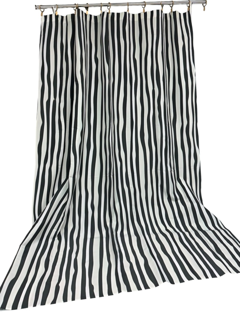 East Urban Home Black White Striped Shower Curtain Extra Long Modern Stripes